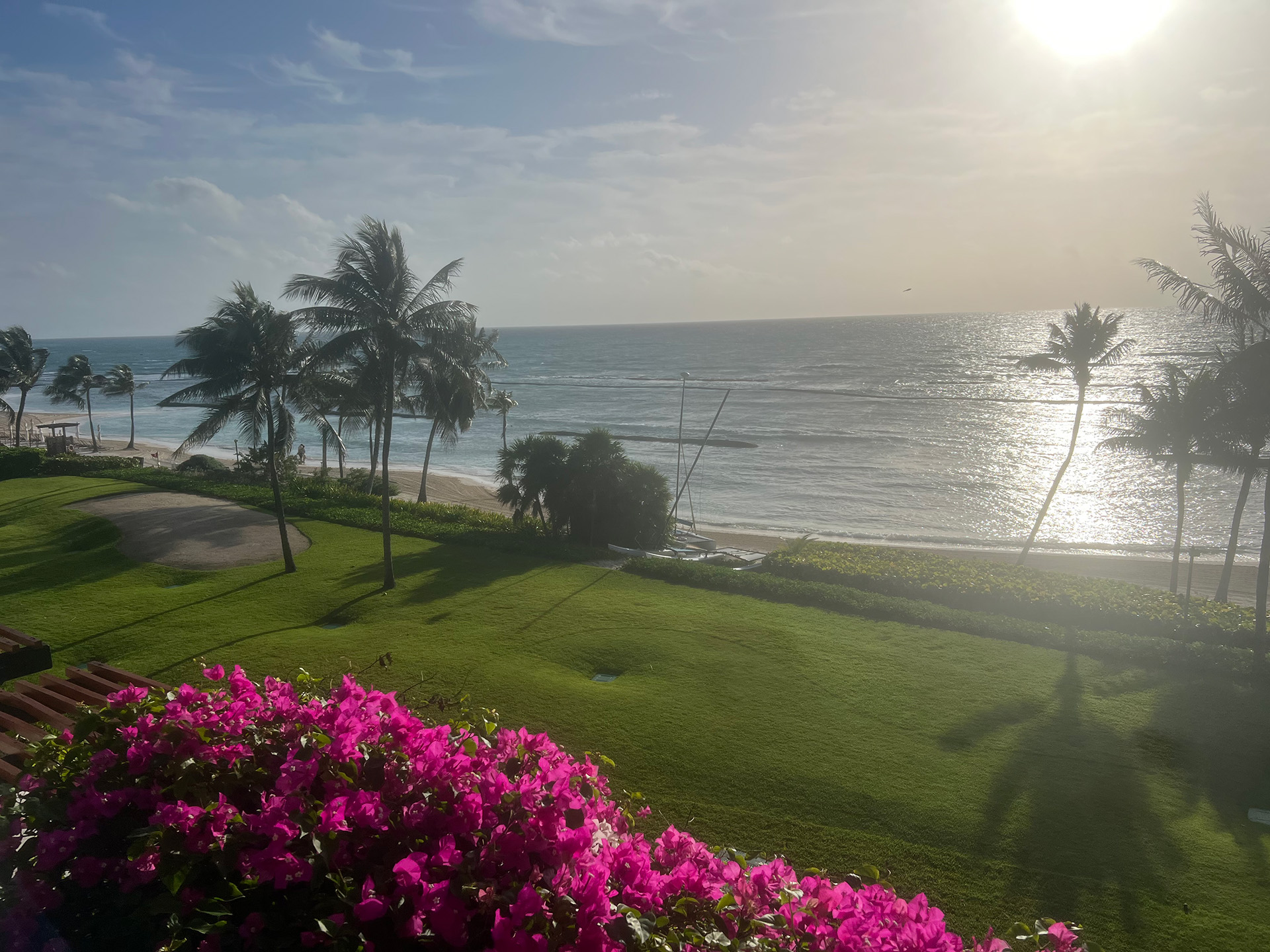 View of the Beach from the balcony of the Grand Velas Resort