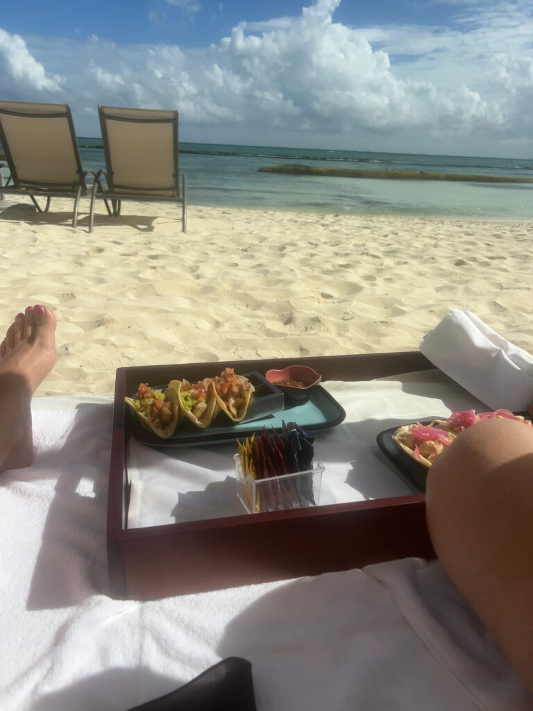 Tacos on the Grand Velas Beach