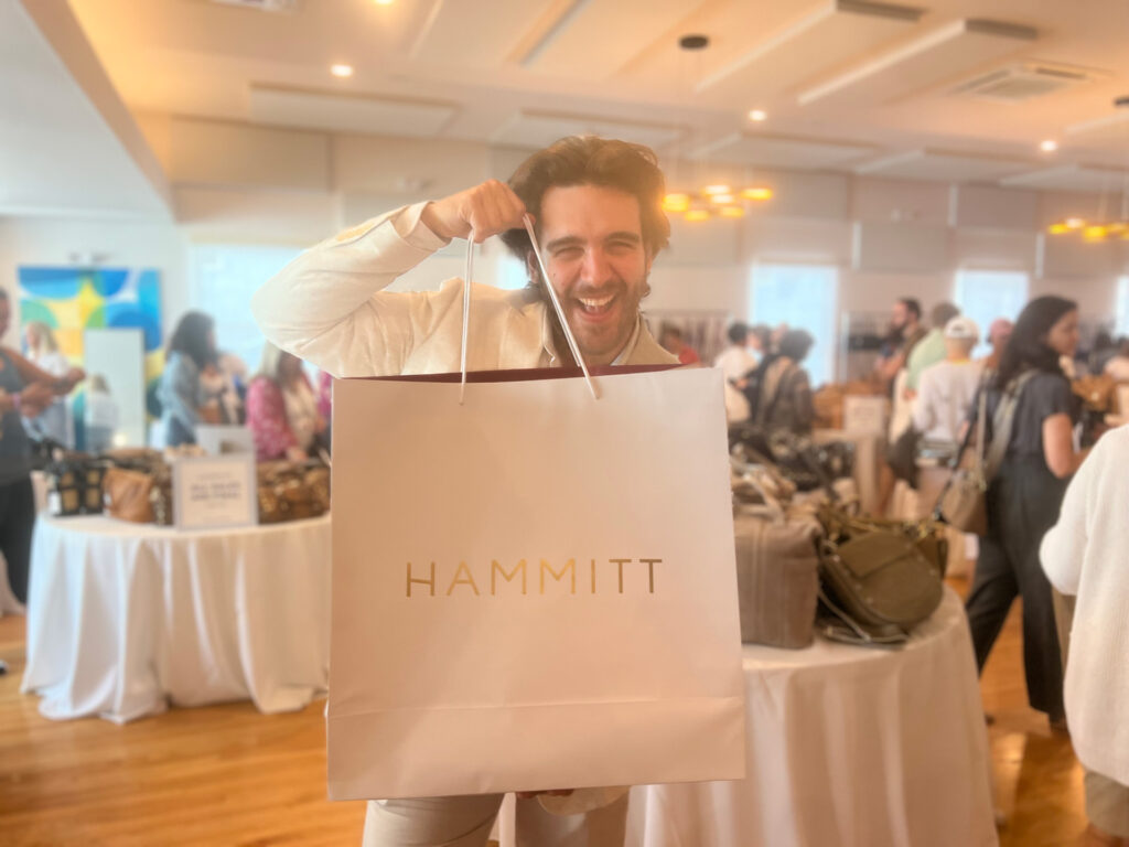 Happy Male Shopper at the Hammitt Sweet 16 Celebration