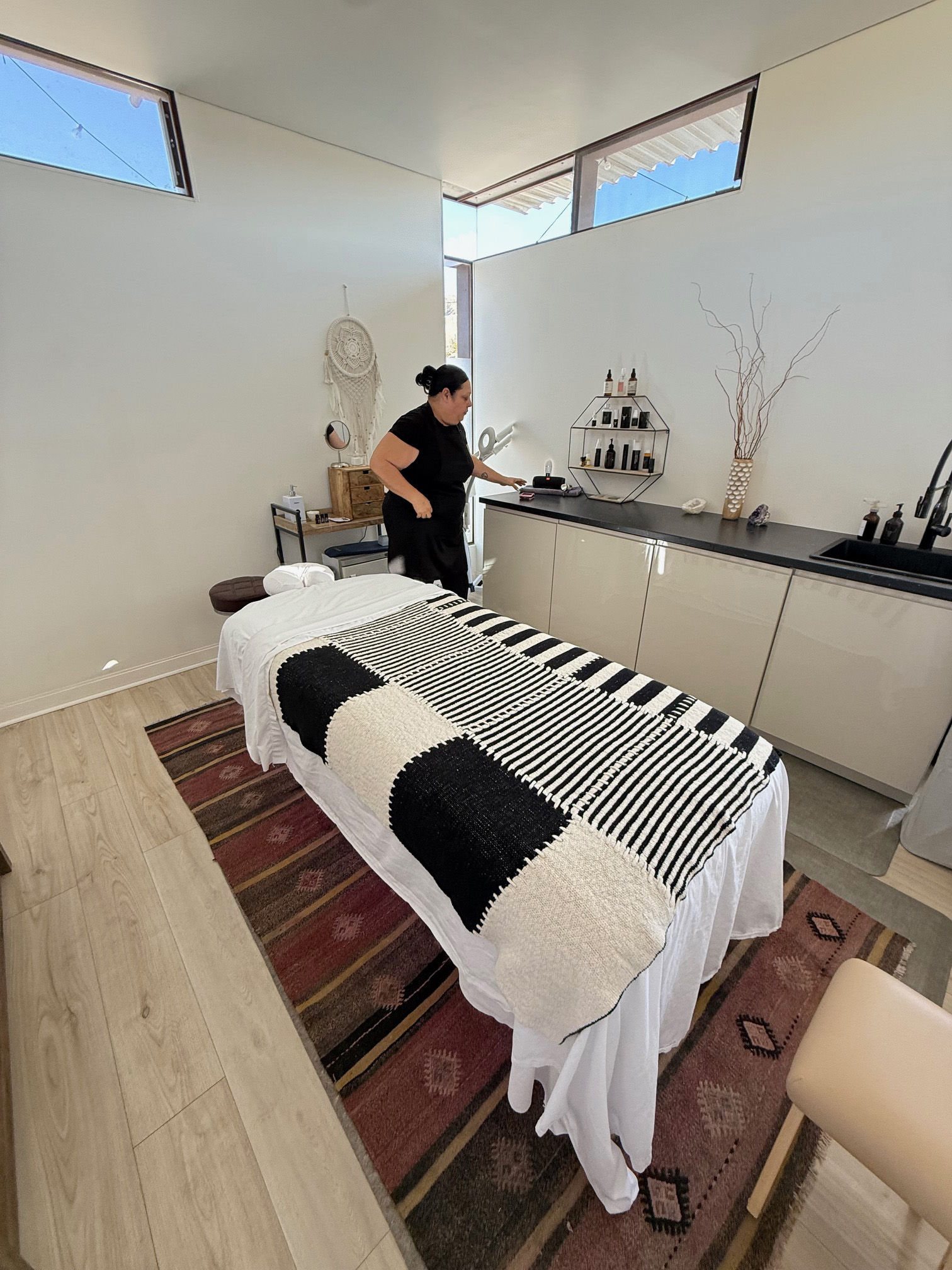 Message Table and Masseuse at Miracle Springs