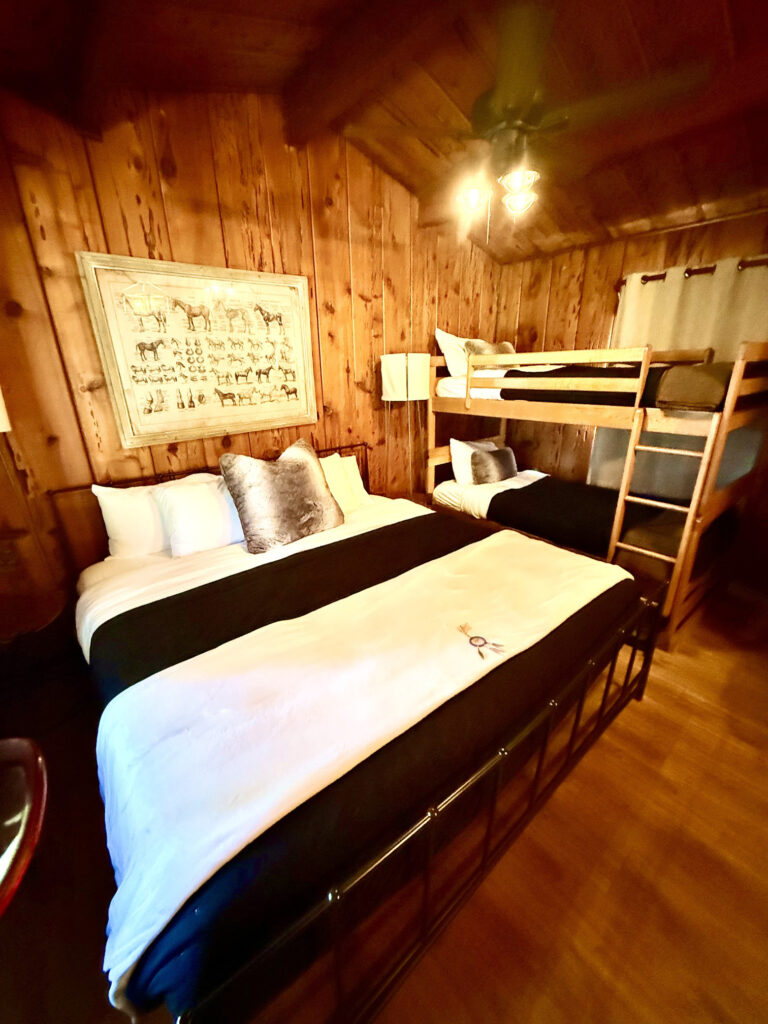 Bunk Beds and regular Bed in a Cabin located at Greenhorn Ranch