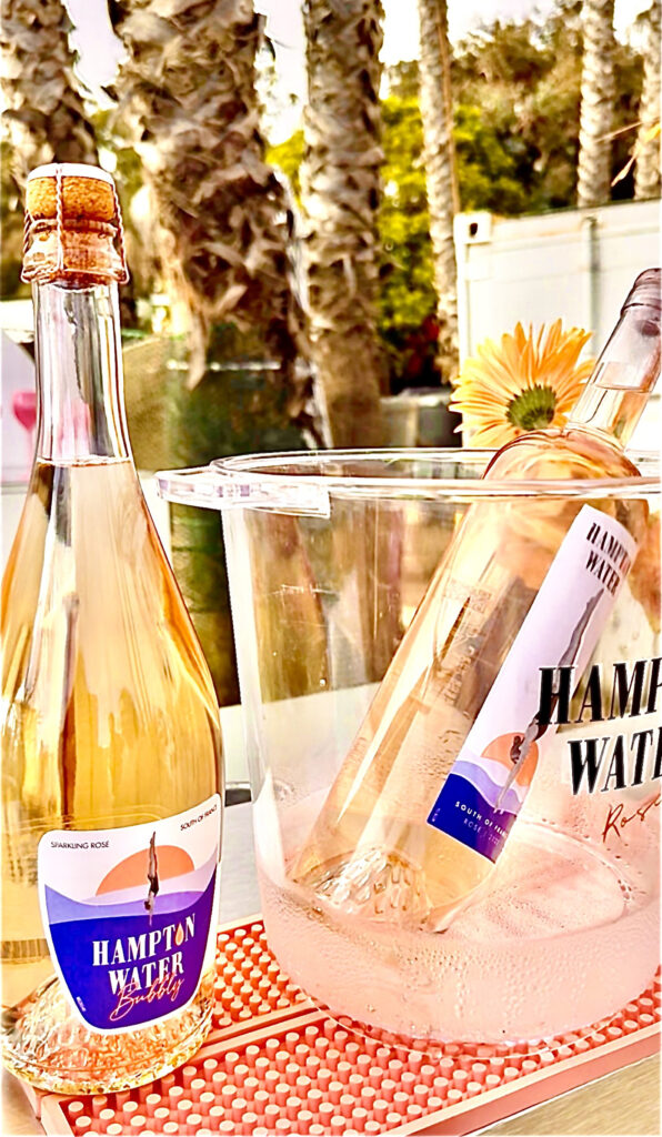 Two bottles of Hampton Water Rose Wine and Bubbly