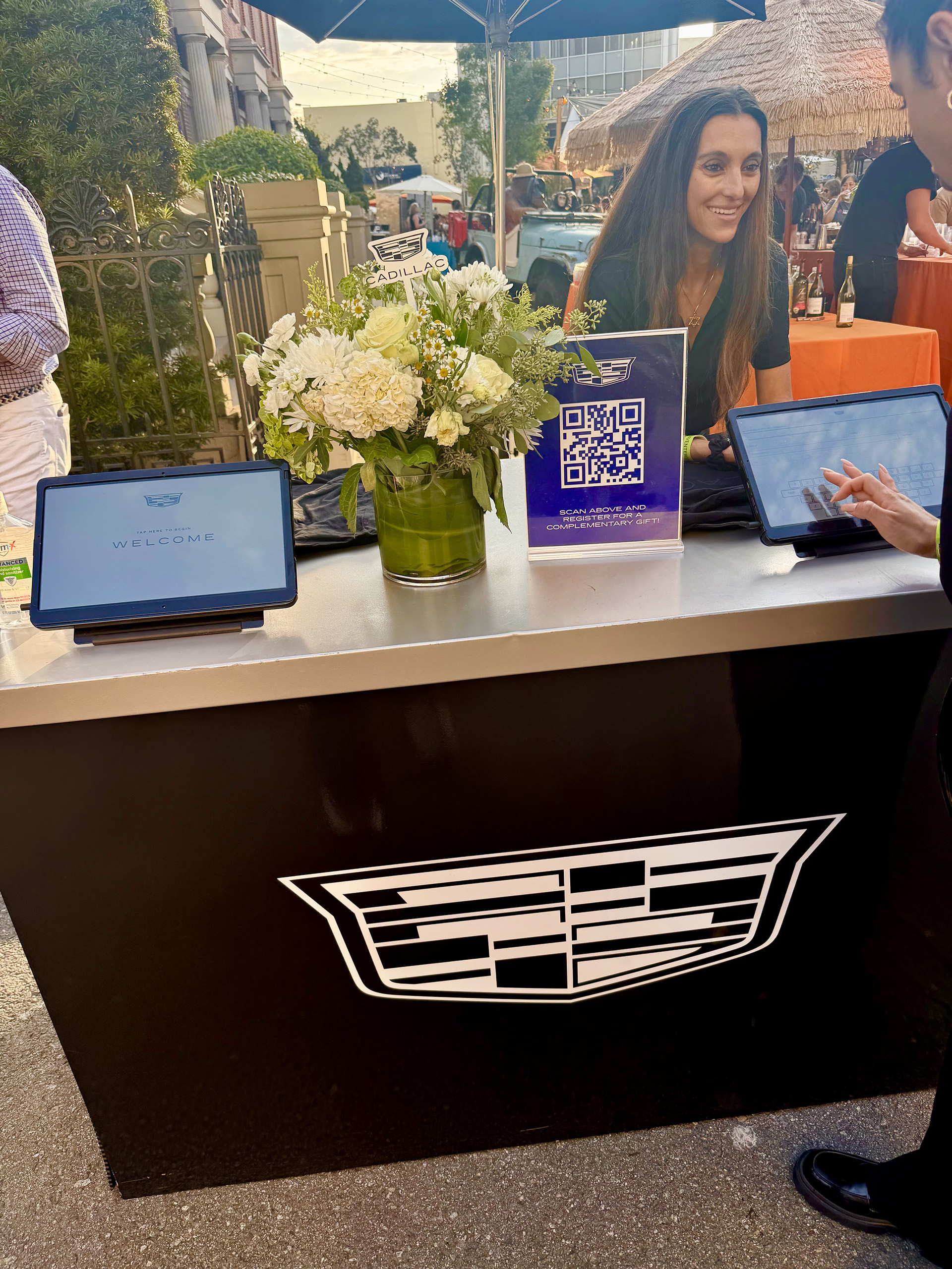 Cadillac Cadillac display with QR Code at Concern Foundation Block Party